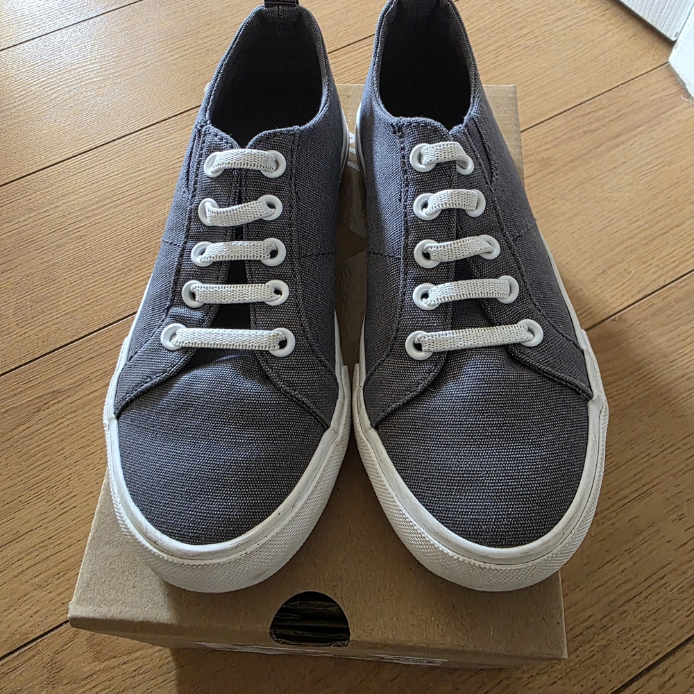 Kids Gray Canvas Sneakers
